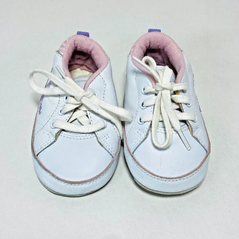 VTG Oshkosh B'gosh Baby Butterfly Crib Shoes Sz 0 Girls Sneakers Newborn 80s 90s